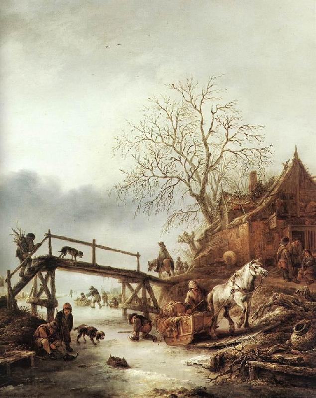 OSTADE, Isaack van A Winter Scene  ag Norge oil painting art
